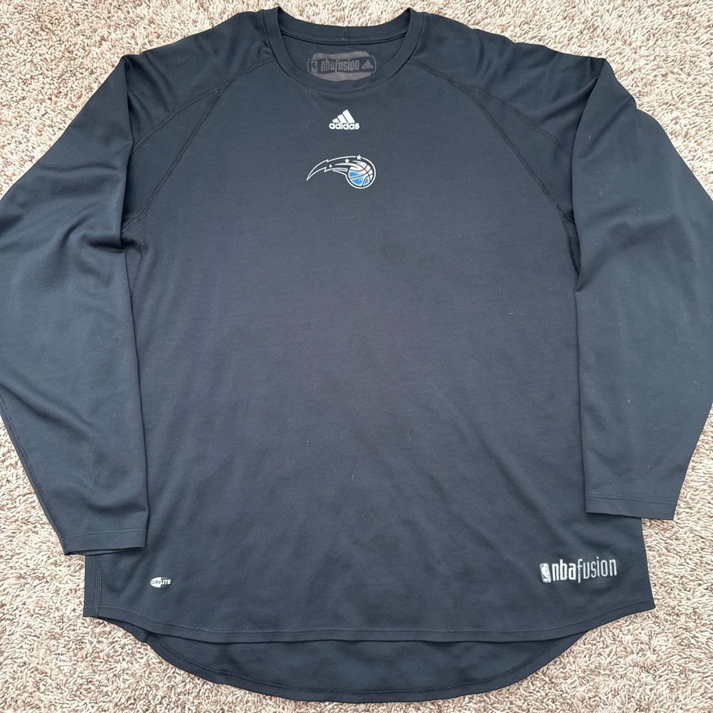 Y2K Adidas NBA Fusion Orlando Magic Long Sleeve Shirt Black Mens XL Climalite